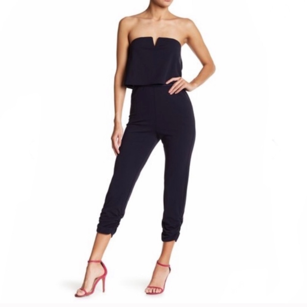 Love...Ady Navy Strapless Jumpsuit